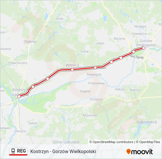 REG Train Line Map