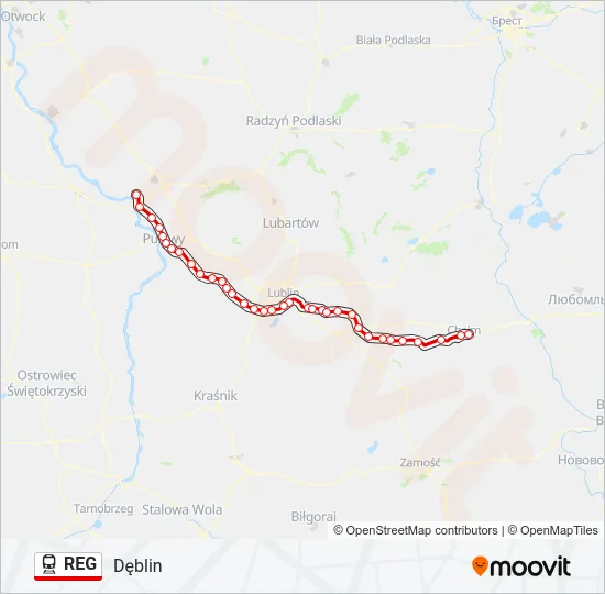 REG Train Line Map
