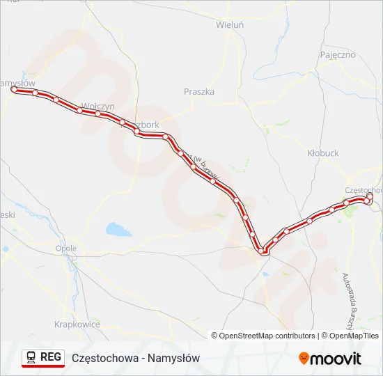 REG Train Line Map