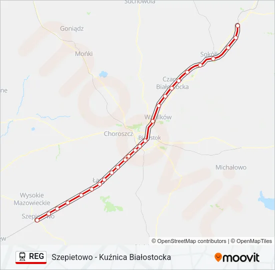 REG Train Line Map