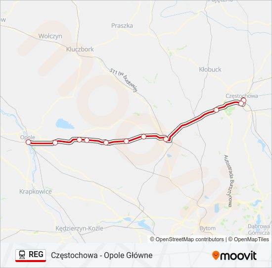 REG train Line Map