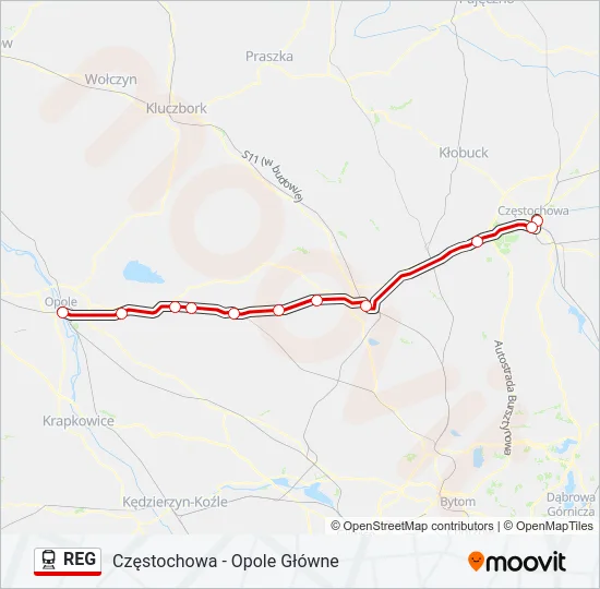 REG Train Line Map