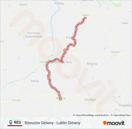REG Train Line Map