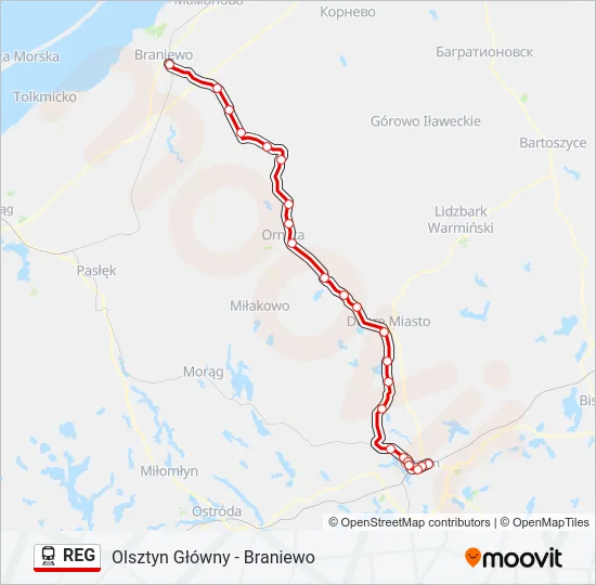 REG Train Line Map