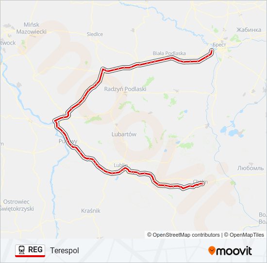 REG train Line Map