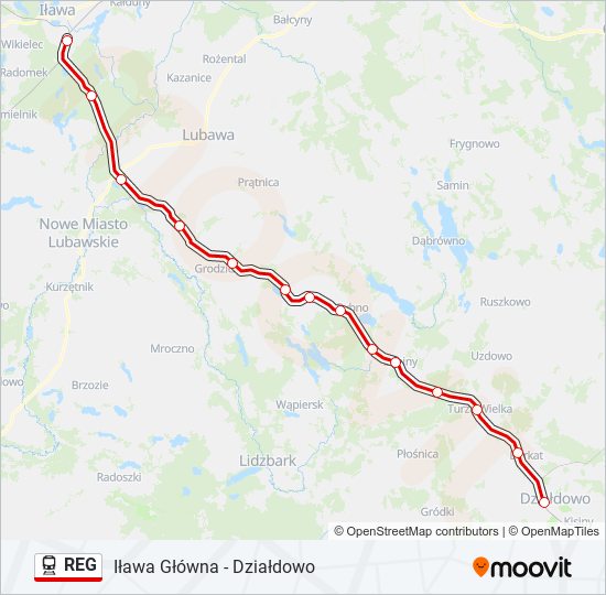 REG train Line Map