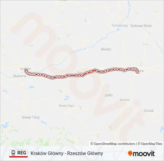 REG Train Line Map