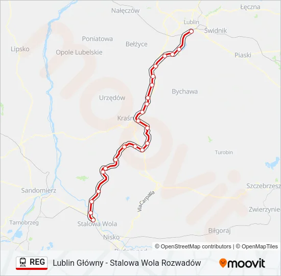 REG Train Line Map