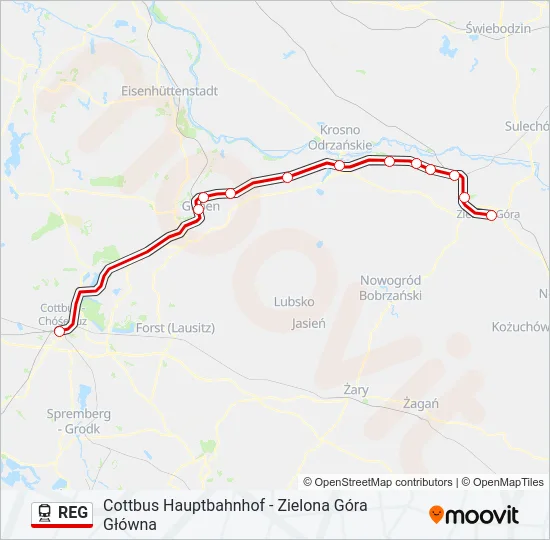 REG Train Line Map