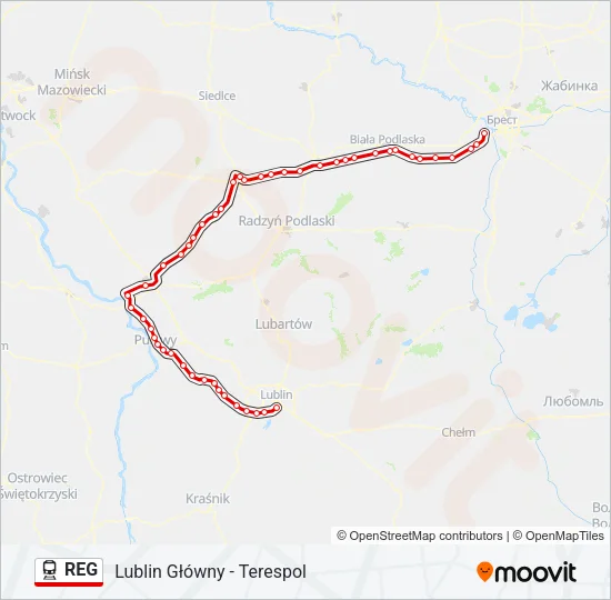 REG Train Line Map