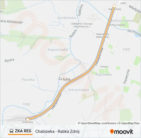 Автобус ZKA REG: карта маршрута