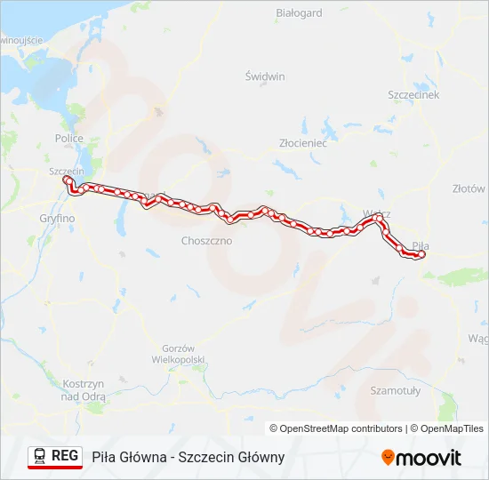 REG Train Line Map
