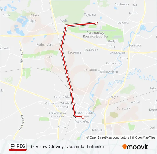 REG Train Line Map