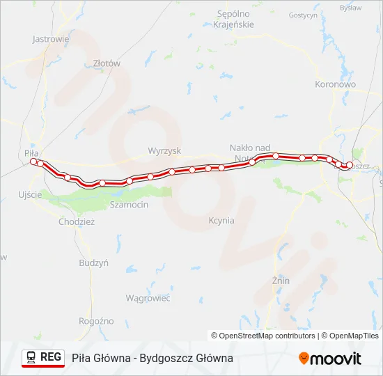 REG Train Line Map