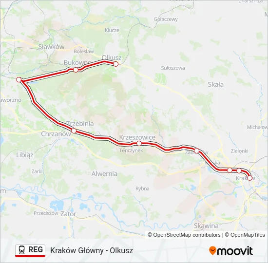 REG Train Line Map