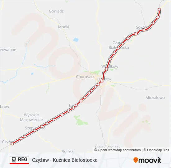 REG Train Line Map