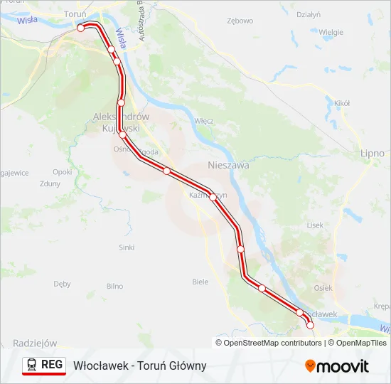 REG Train Line Map