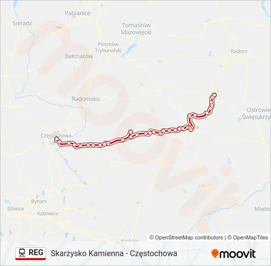 REG Train Line Map
