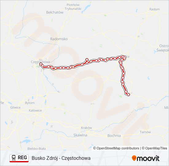 REG train Line Map