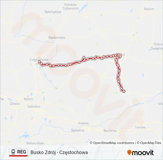 REG Train Line Map