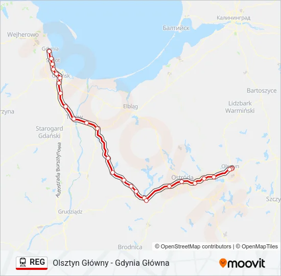 REG Train Line Map
