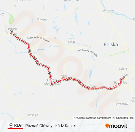 REG Train Line Map