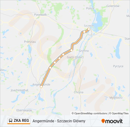 Автобус ZKA REG: карта маршрута