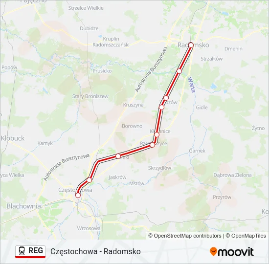 REG Train Line Map