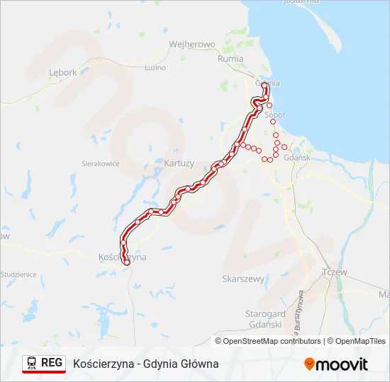 REG Train Line Map