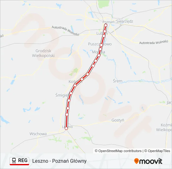 REG Train Line Map