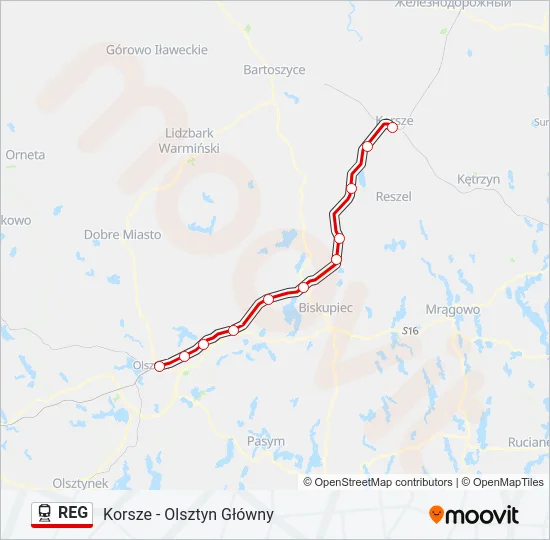REG Train Line Map