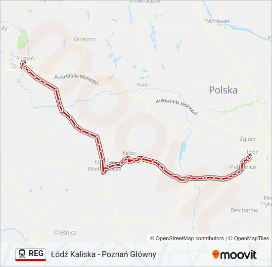 REG Train Line Map