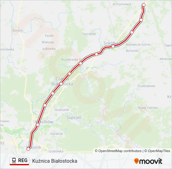 REG Train Line Map