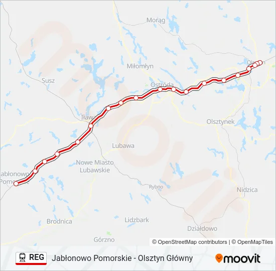 REG Train Line Map