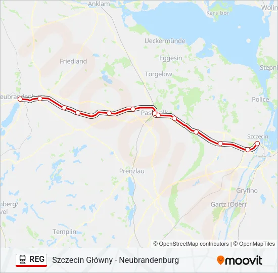REG Train Line Map