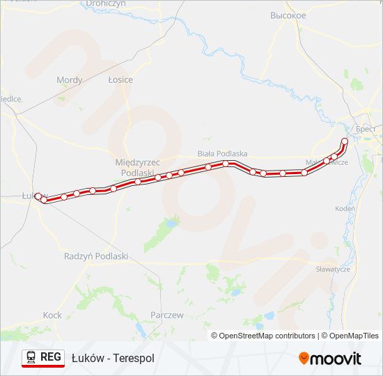 REG train Line Map