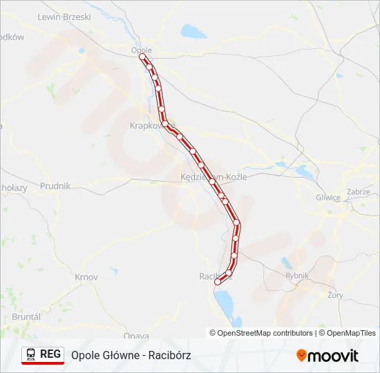 REG Train Line Map