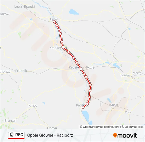 REG Train Line Map