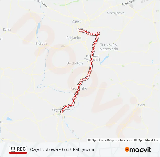 REG Train Line Map