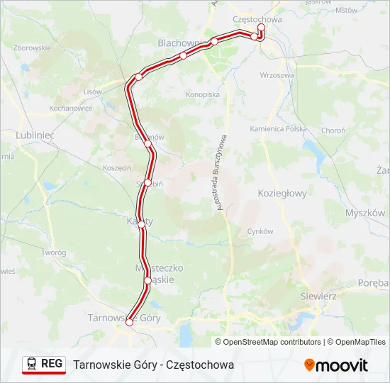 REG Train Line Map