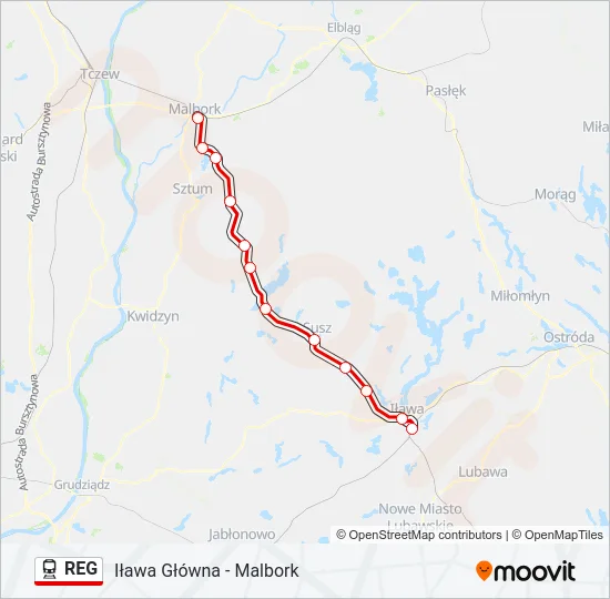 REG Train Line Map
