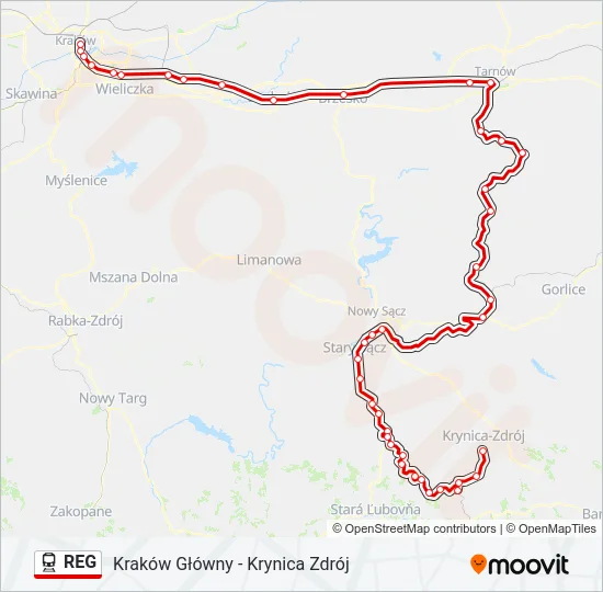 REG Train Line Map