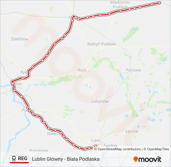 REG Train Line Map