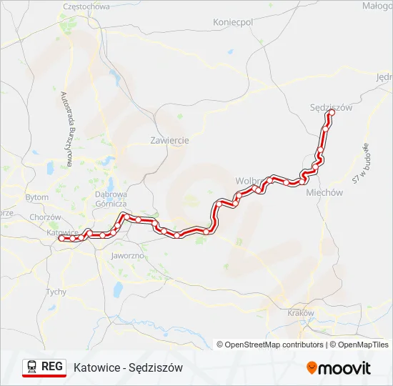 REG Train Line Map