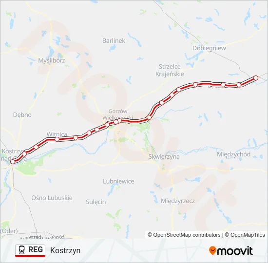 REG Train Line Map
