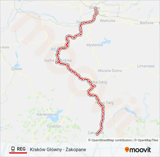 REG Train Line Map