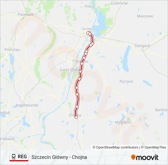 REG Train Line Map