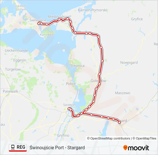 REG Train Line Map