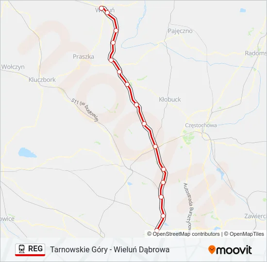 REG Train Line Map