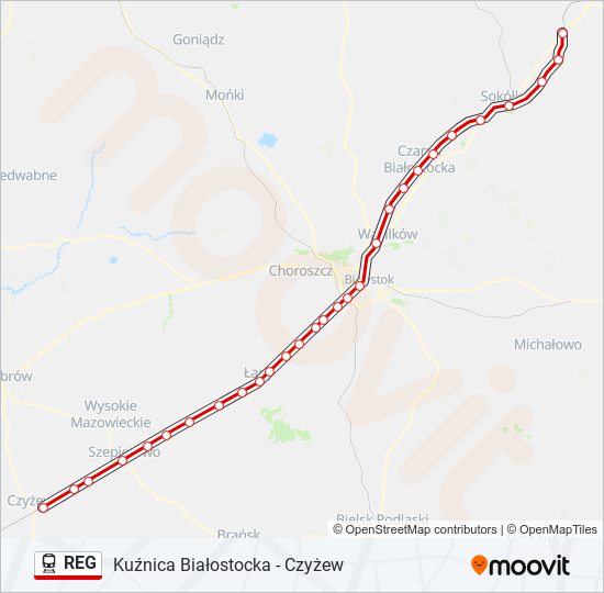 REG train Line Map